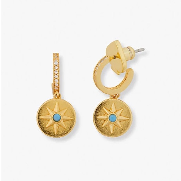 Kate Spade My Medallion Pave Huggie Earrings!! New!!